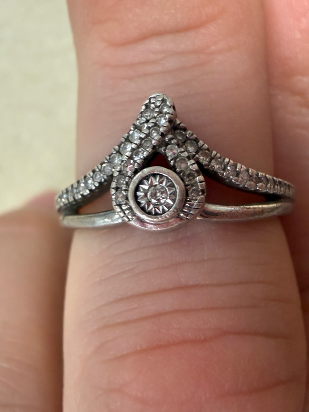 Sterling Silver Diamond Ring